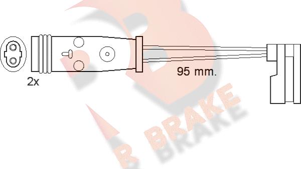 R Brake 610370RB - Сигналізатор, знос гальмівних колодок avtolavka.club