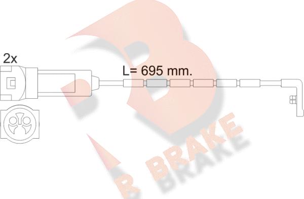 R Brake 610241RB - Сигналізатор, знос гальмівних колодок avtolavka.club