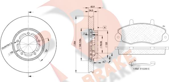 R Brake 3R08965610 - Комплект гальм, дисковий гальмівний механізм avtolavka.club