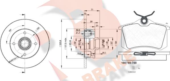 R Brake 3R07893393 - Комплект гальм, дисковий гальмівний механізм avtolavka.club