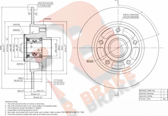 R Brake 78RBD14026 - Гальмівний диск avtolavka.club