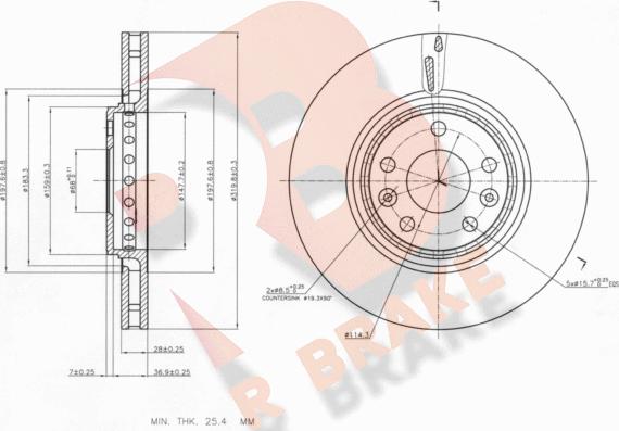 R Brake 78RBD14162 - Гальмівний диск avtolavka.club