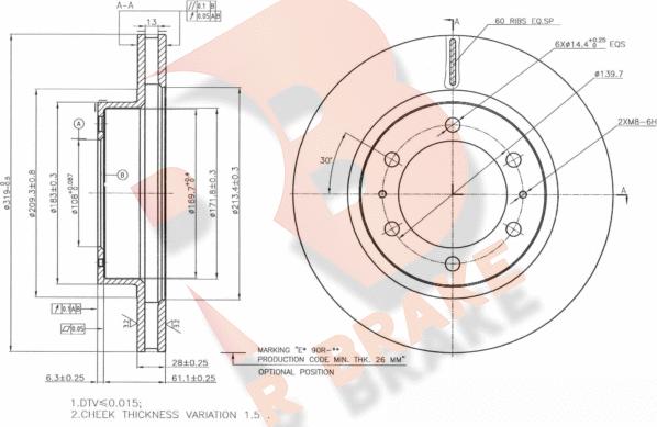 R Brake 78RBD14113 - Гальмівний диск avtolavka.club