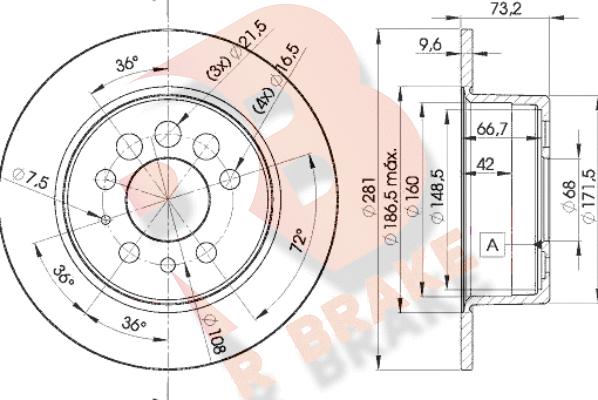 R Brake 78RBD15782 - Гальмівний диск avtolavka.club