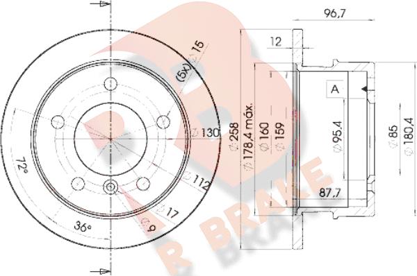 R Brake 78RBD10184 - Гальмівний диск avtolavka.club