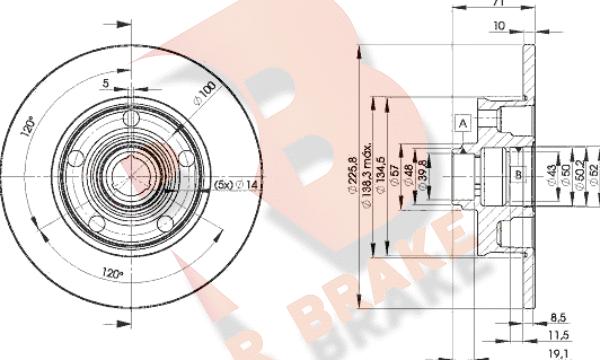 R Brake 78RBD13576 - Гальмівний диск avtolavka.club