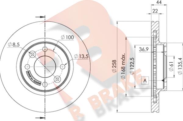 R Brake 78RBD13108 - Гальмівний диск avtolavka.club