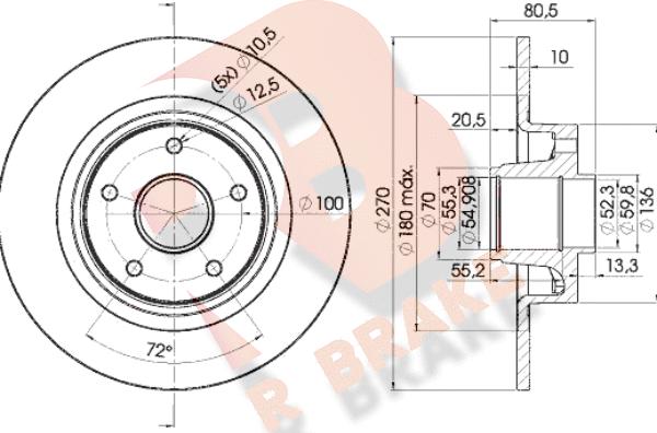 R Brake 78RBD17898 - Гальмівний диск avtolavka.club