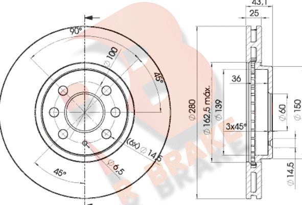 R Brake 78RBD29007 - Гальмівний диск avtolavka.club