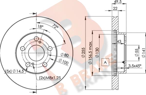 R Brake 78RBD24413 - Гальмівний диск avtolavka.club