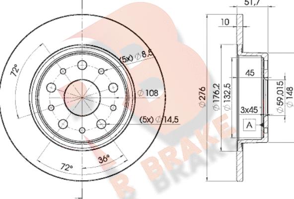 R Brake 78RBD24646 - Гальмівний диск avtolavka.club