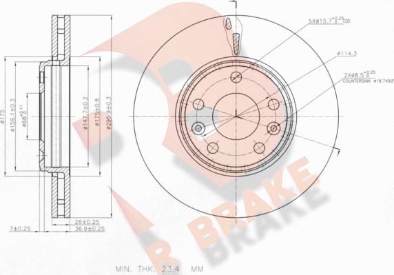 R Brake 78RBD24668 - Гальмівний диск avtolavka.club