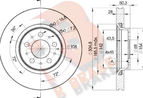 R Brake 78RBD24045 - Гальмівний диск avtolavka.club