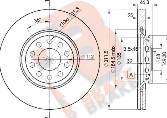 R Brake 78RBD24065 - Гальмівний диск avtolavka.club