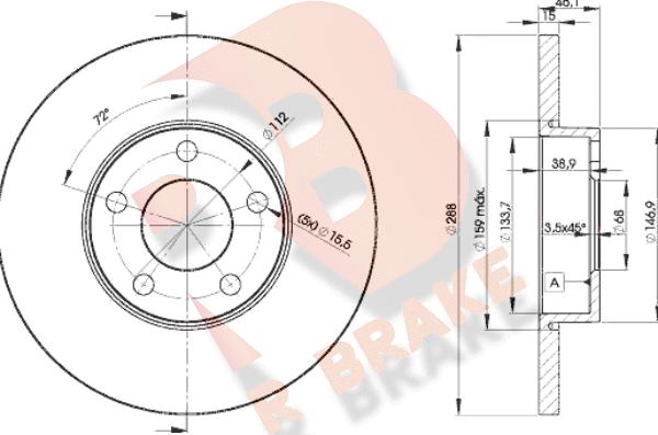 R Brake 78RBD24061 - Гальмівний диск avtolavka.club