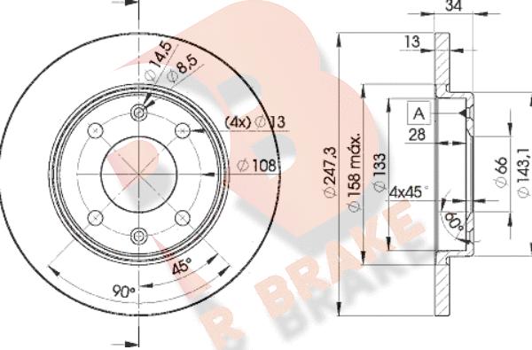 R Brake 78RBD24298 - Гальмівний диск avtolavka.club