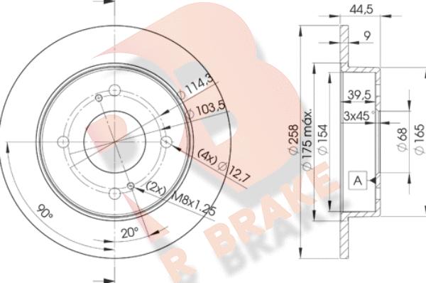 R Brake 78RBD24201 - Гальмівний диск avtolavka.club