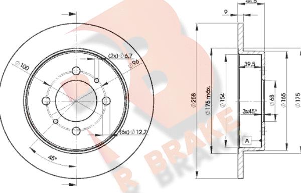 R Brake 78RBD25401 - Гальмівний диск avtolavka.club