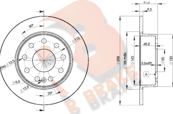 R Brake 78RBD25616 - Гальмівний диск avtolavka.club