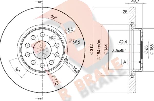 R Brake 78RBD25618 - Гальмівний диск avtolavka.club