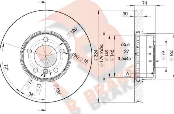 R Brake 78RBD25859 - Гальмівний диск avtolavka.club