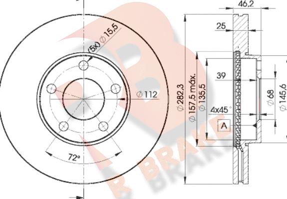 R Brake 78RBD25306 - Гальмівний диск avtolavka.club