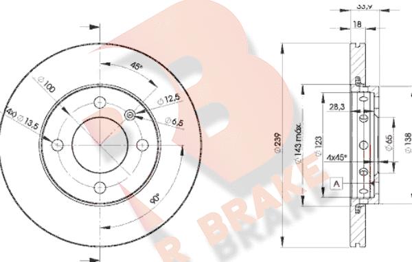 R Brake 78RBD25303 - Гальмівний диск avtolavka.club