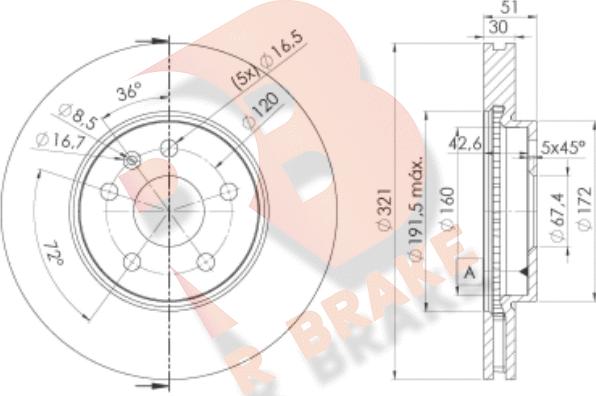 R Brake 78RBD25387 - Гальмівний диск avtolavka.club