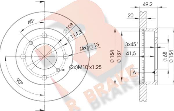 R Brake 78RBD26001 - Гальмівний диск avtolavka.club