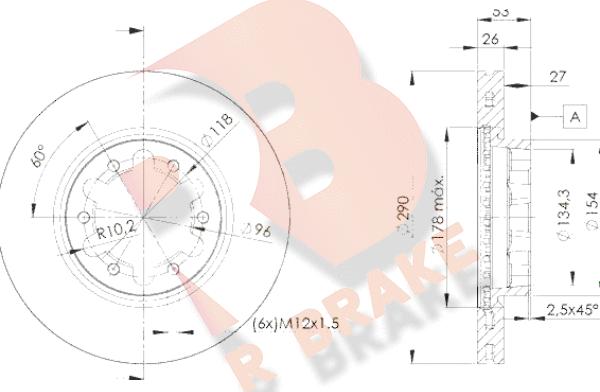 R Brake 78RBD26031 - Гальмівний диск avtolavka.club