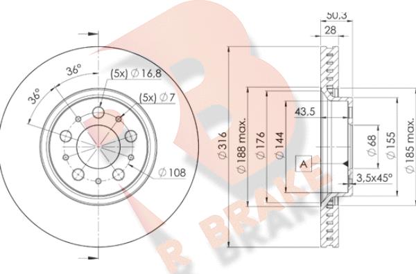 R Brake 78RBD26074 - Гальмівний диск avtolavka.club