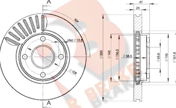 R Brake 78RBD26784 - Гальмівний диск avtolavka.club