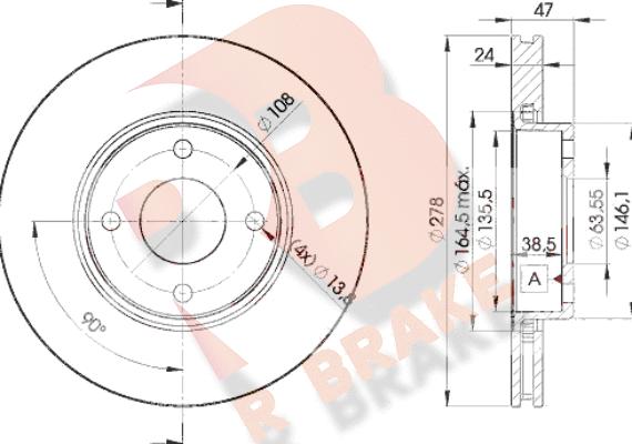 R Brake 78RBD26785 - Гальмівний диск avtolavka.club