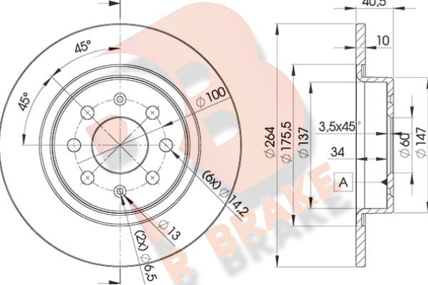 R Brake 78RBD20592 - Гальмівний диск avtolavka.club