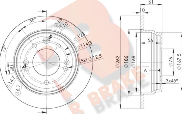 R Brake 78RBD20581 - Гальмівний диск avtolavka.club