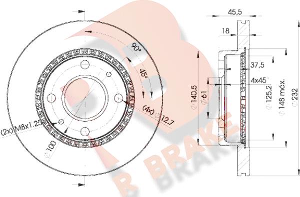 R Brake 78RBD20601 - Гальмівний диск avtolavka.club