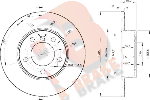 R Brake 78RBD20673 - Гальмівний диск avtolavka.club