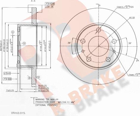 R Brake 78RBD20020 - Гальмівний диск avtolavka.club