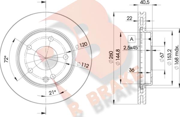 R Brake 78RBD20113 - Гальмівний диск avtolavka.club