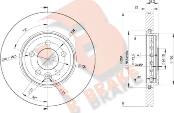 R Brake 78RBD20844 - Гальмівний диск avtolavka.club