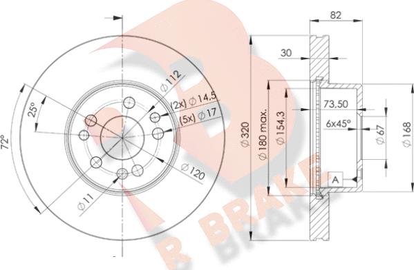 R Brake 78RBD20212 - Гальмівний диск avtolavka.club