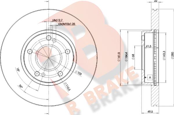 R Brake 78RBD21057 - Гальмівний диск avtolavka.club