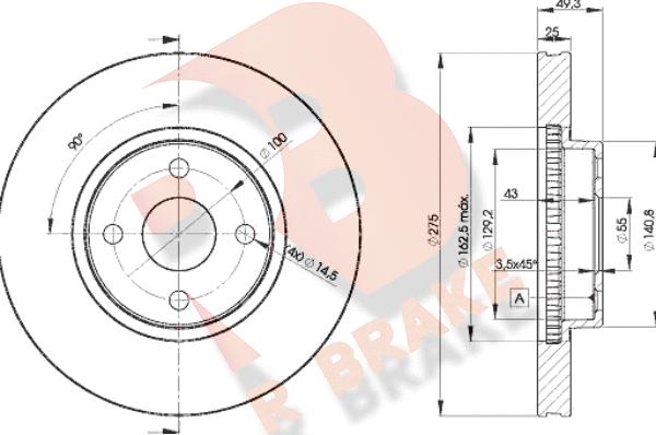 R Brake 78RBD21320 - Гальмівний диск avtolavka.club