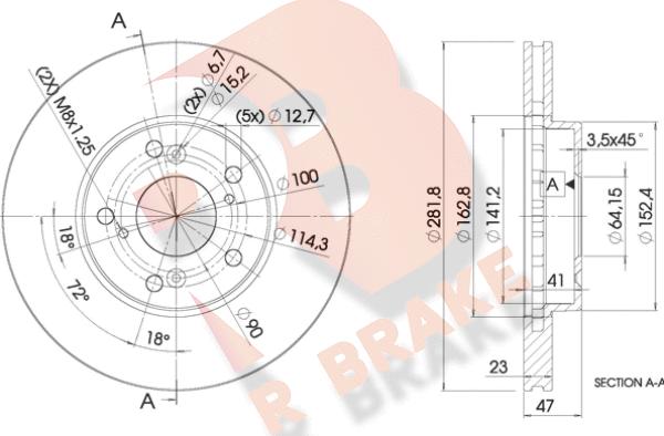 R Brake 78RBD21257 - Гальмівний диск avtolavka.club