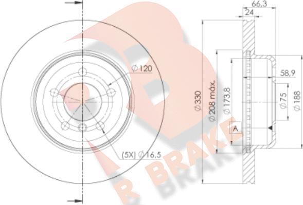 R Brake 78RBD23555 - Гальмівний диск avtolavka.club