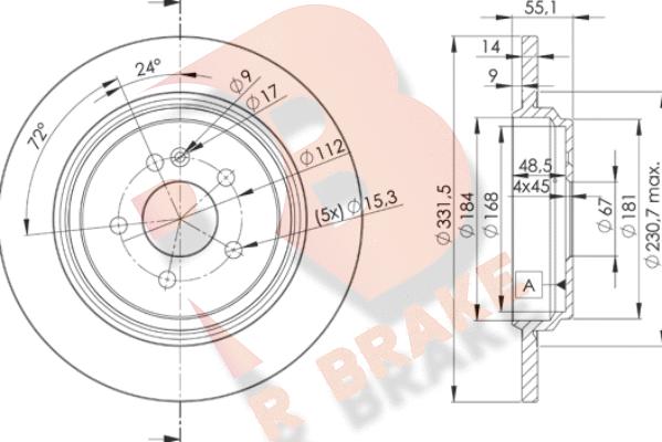 R Brake 78RBD23505 - Гальмівний диск avtolavka.club