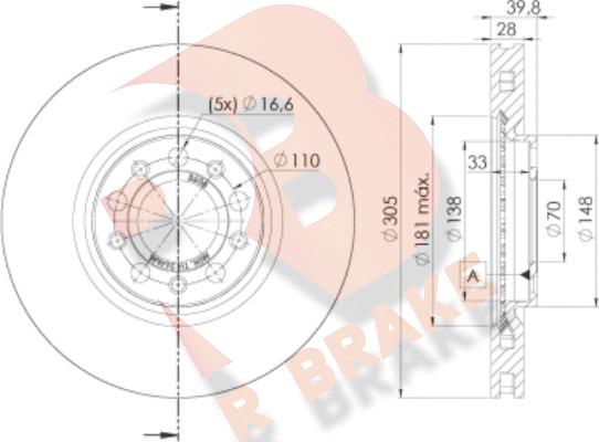 R Brake 78RBD23608 - Гальмівний диск avtolavka.club