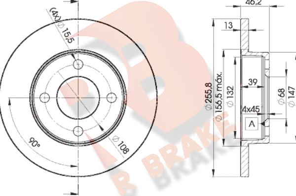 R Brake 78RBD23632 - Гальмівний диск avtolavka.club