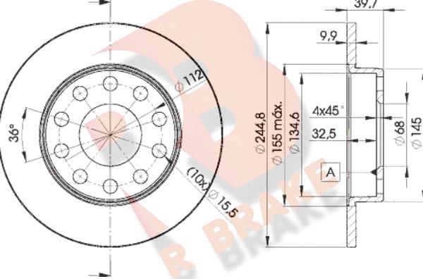 R Brake 78RBD23637 - Гальмівний диск avtolavka.club