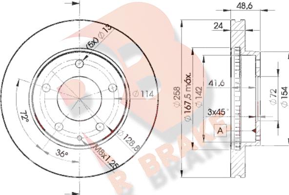 R Brake 78RBD23258 - Гальмівний диск avtolavka.club